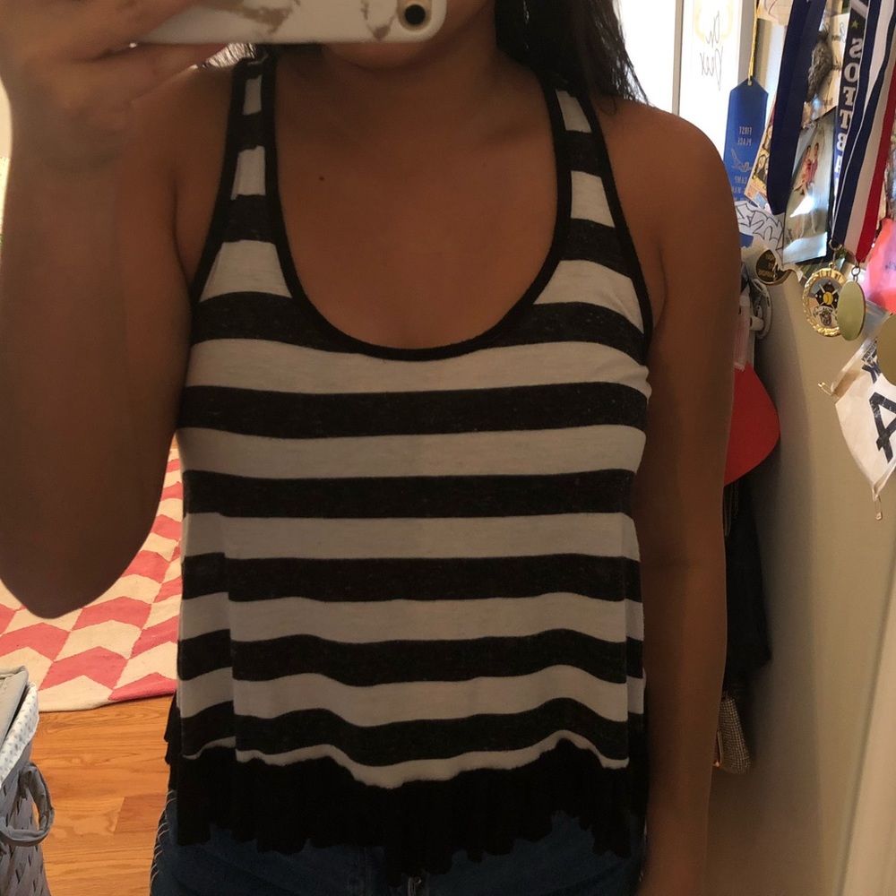 black and white tank top